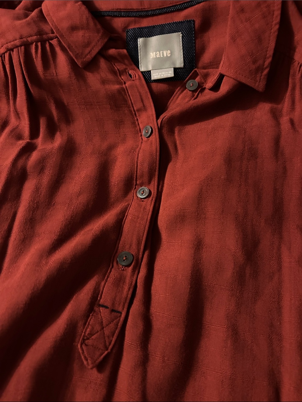 Maeve Anthropologie Rust Bloomsbury tie shirt dress. Sz. 6 - Picture 14 of 16